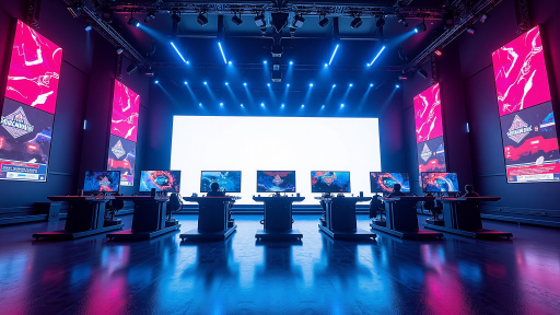 竞技对战游戏界面截图，多人在线对战，实时战斗场景，现代化游戏设计，明亮自然光