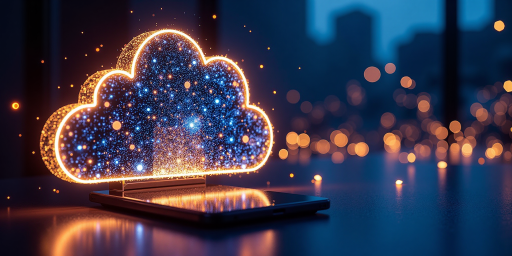 云服务提供商logo，红色圆形图标，现代化设计，明亮背景